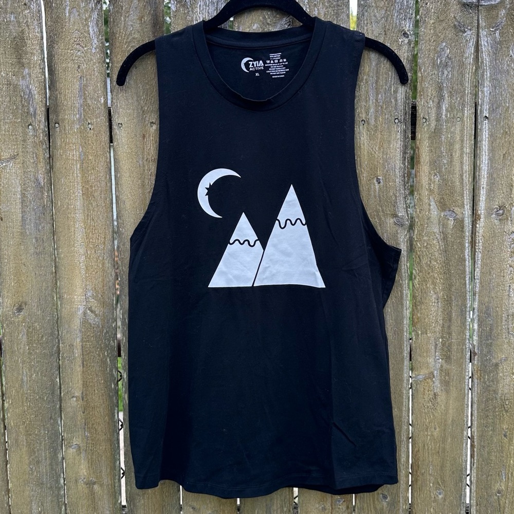 Zyia Active Mountain Moon Muscle Tank Black Sz XL - Picture 5 of 8